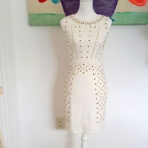 Marciano Elegant Cream Dress with Gold Accents